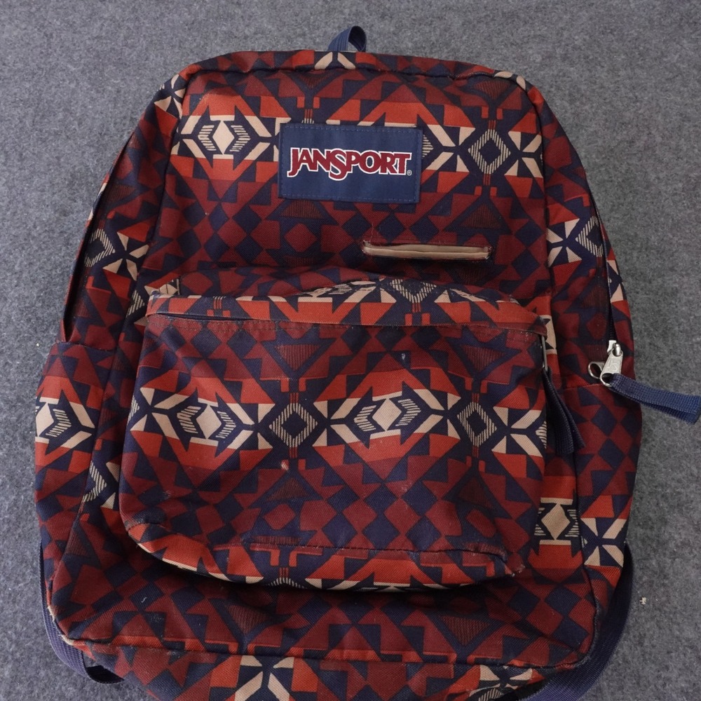 JanSport Digibreak Backpack Aztec Geometric Print Navy Rust JS00T50F Laptop Bag